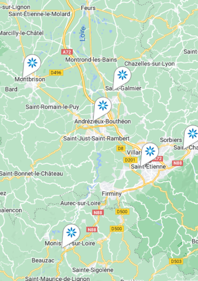 Carte des fournisseurs Invisalign® à Saint-Étienne