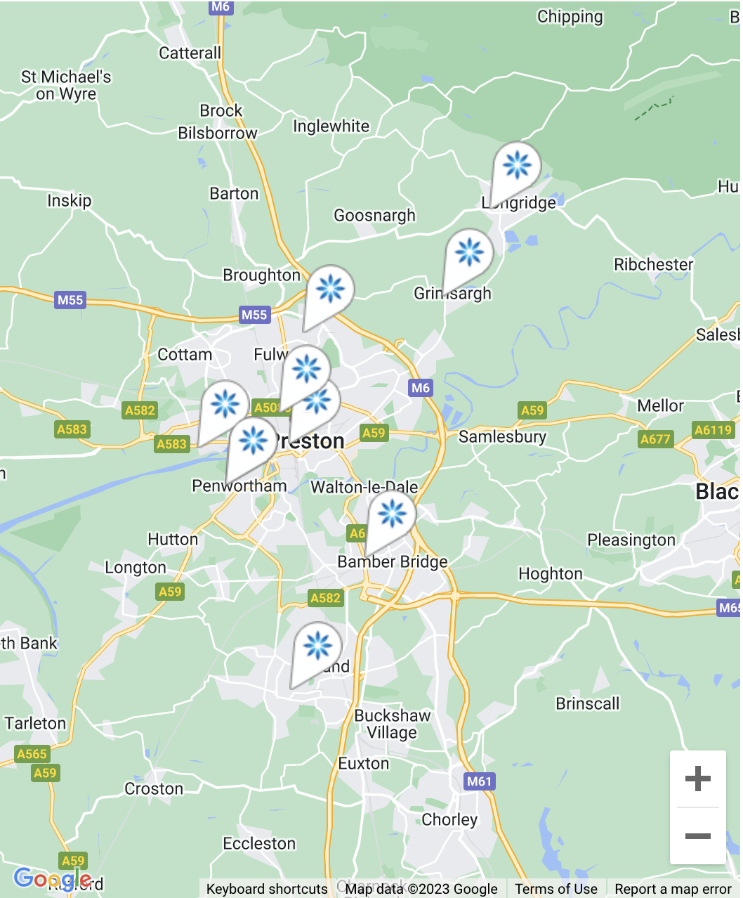 Map - Invisalign® providers in Preston
