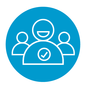 Blue satisfied patient icon