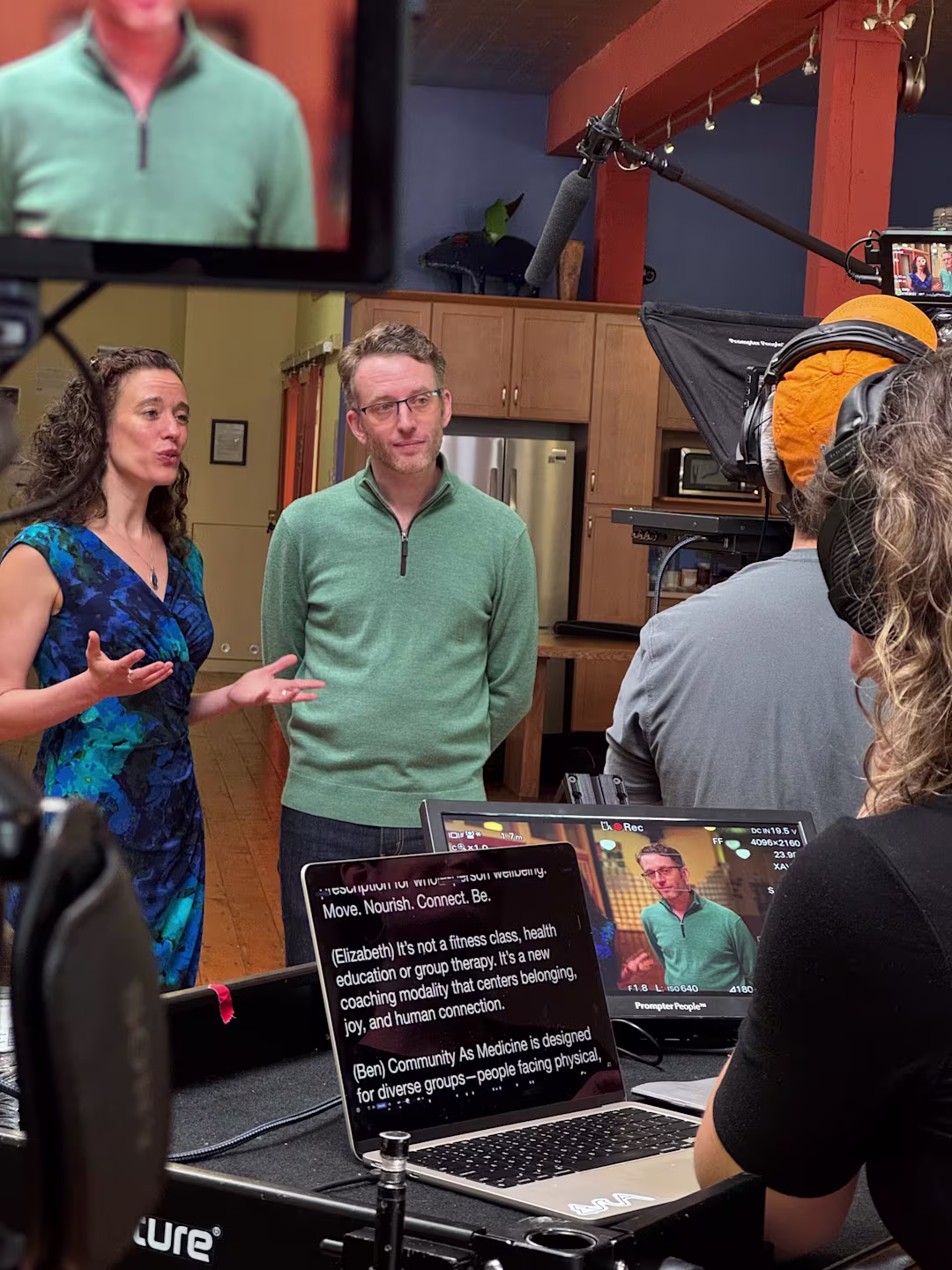 A speaker delivering a confident, natural on-camera performance during a teleprompter-supported executive interview produced by The Bureau Media in Silicon Valley.