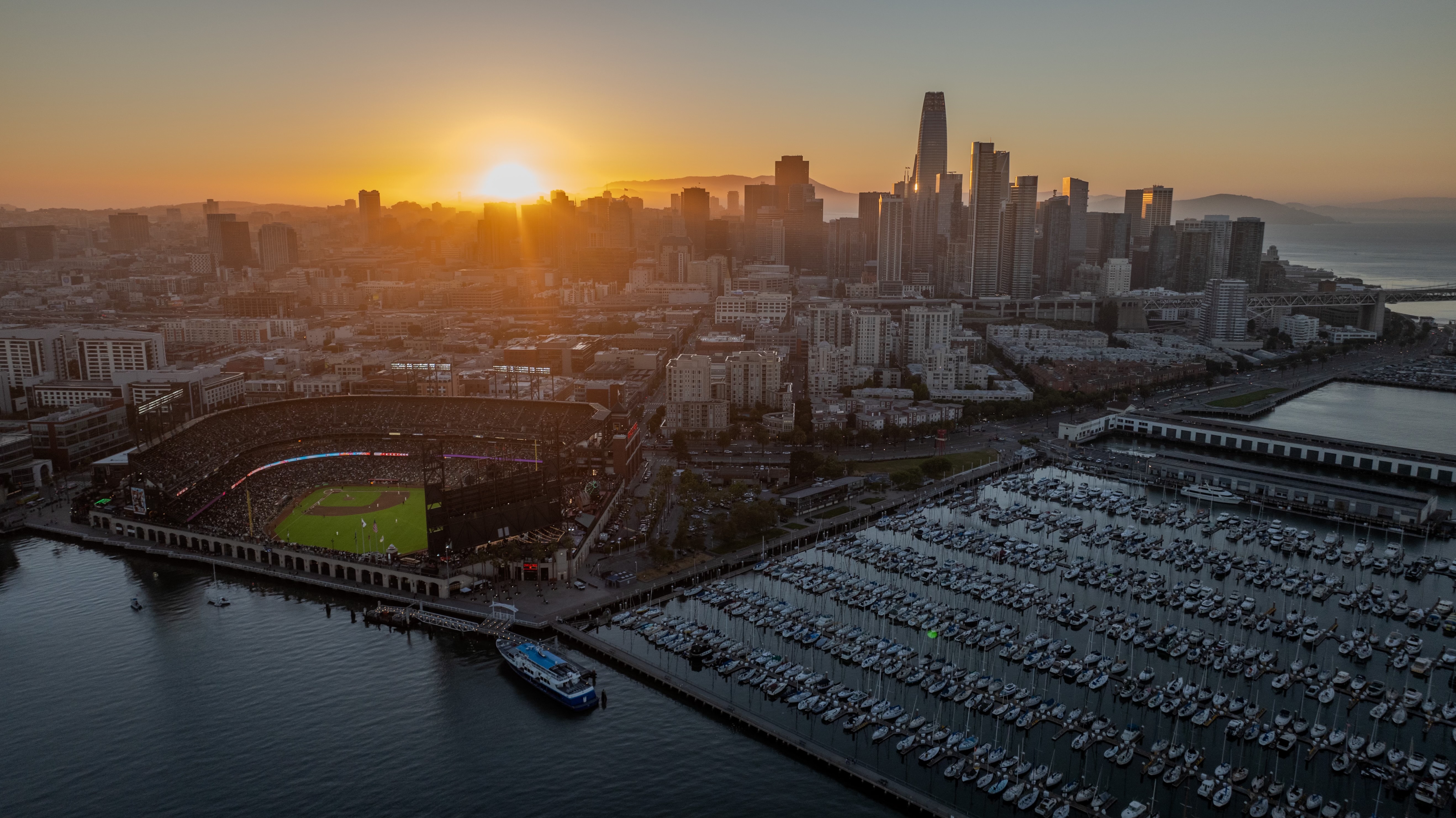 San Francisco Giants Oracle Park City Sunset