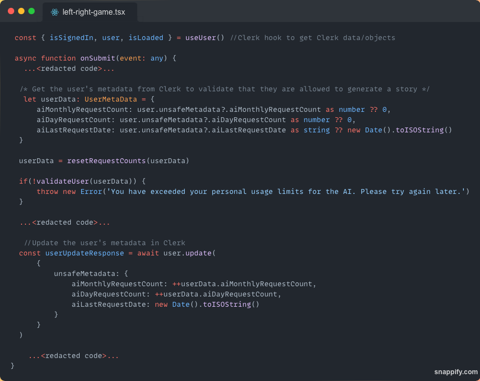 code for user use tracking