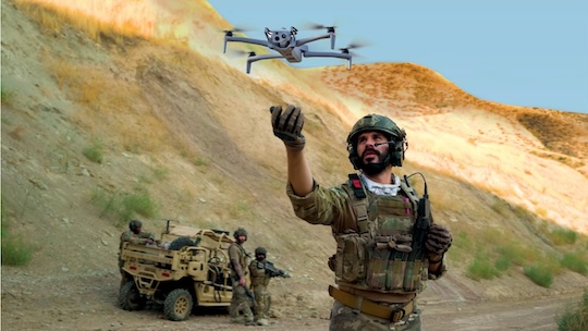 soldier and drone