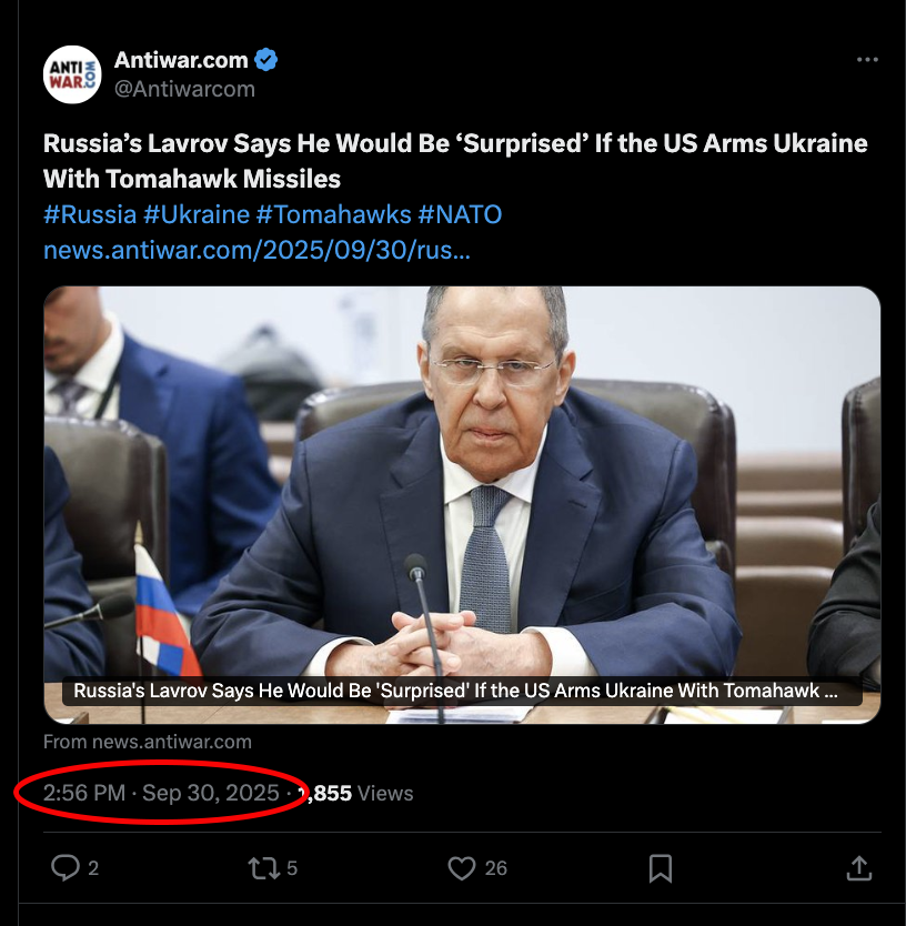 Antiwar tweet