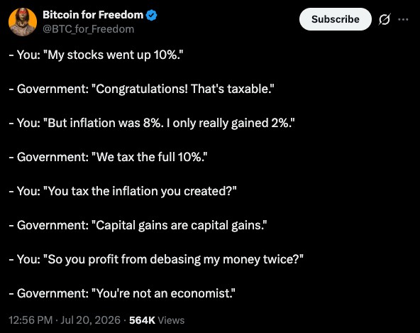 Bitcoin for freedom tweet