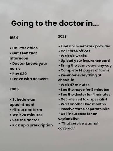 Going to the doctor in 94 vs 05 v 26
