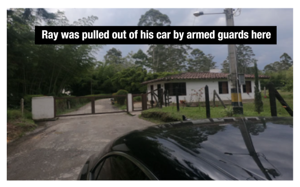 Ray was pulled out of his car by armed guards