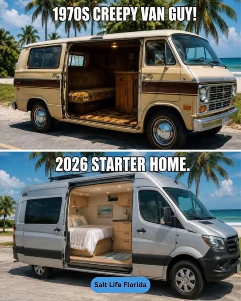 1970's creepy van guy - 2026 starter home meme