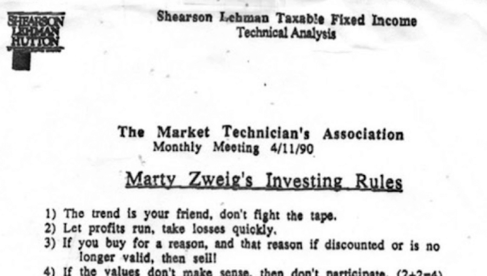 Winning on Wall Street: The Wisdom of Martin Zweig