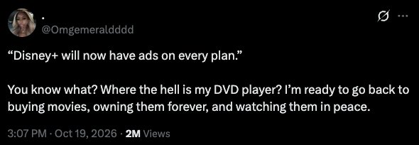 Disney + Will have ads on every plan