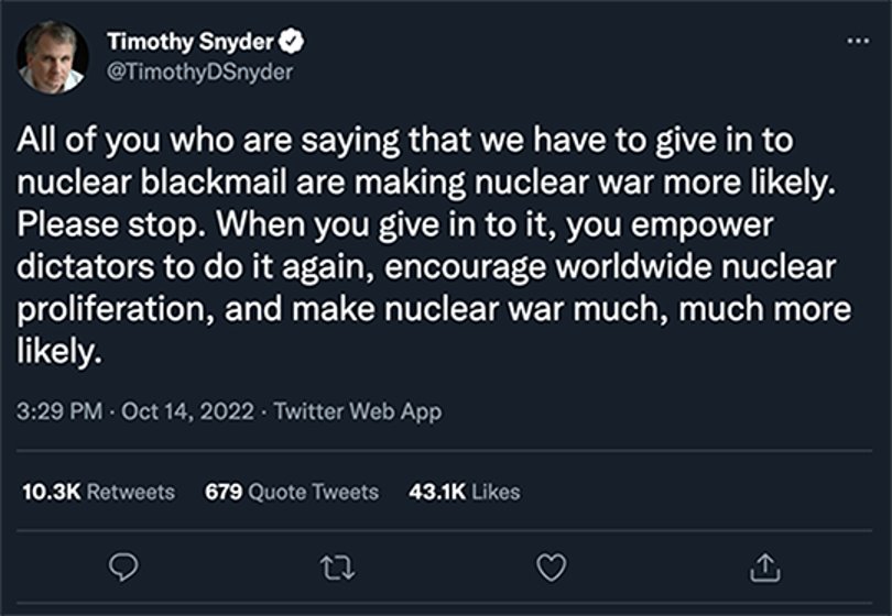Tim Snyder X post