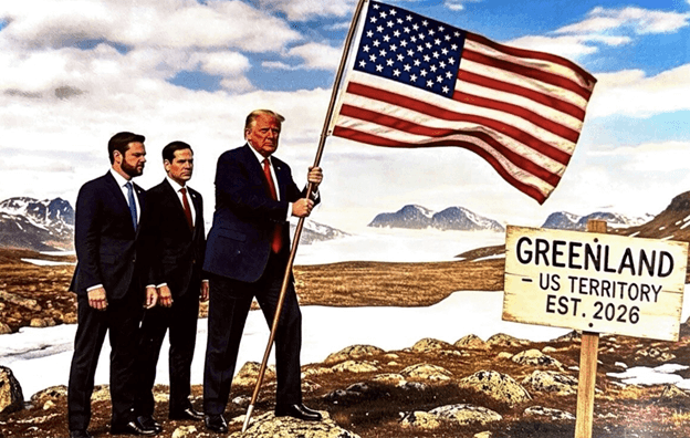 Trump with flag