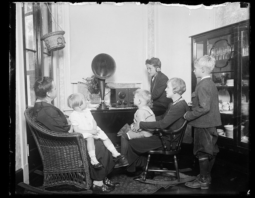 Family Listening to Radio