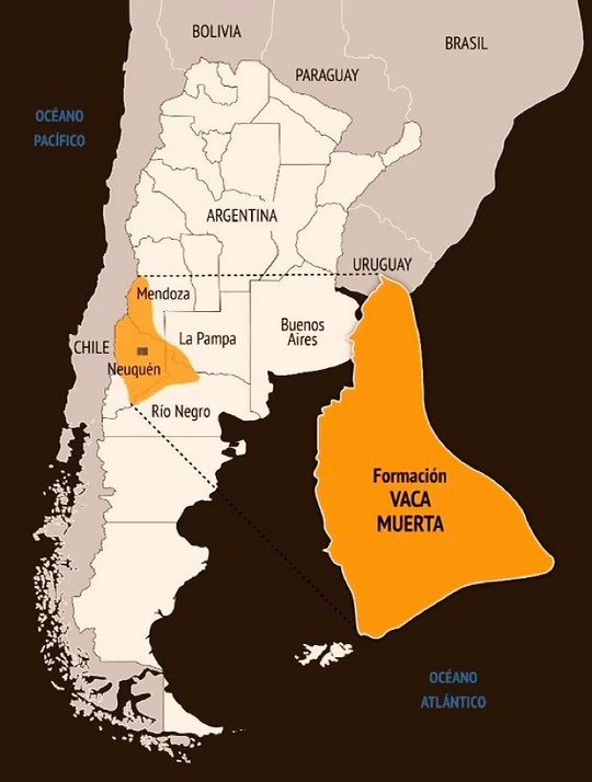 Vaca Muerta map