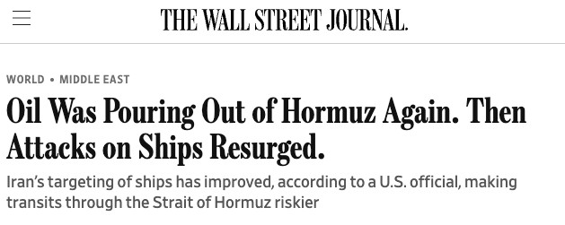 Wallstreet journal headline