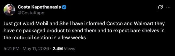 Costa Tweet
