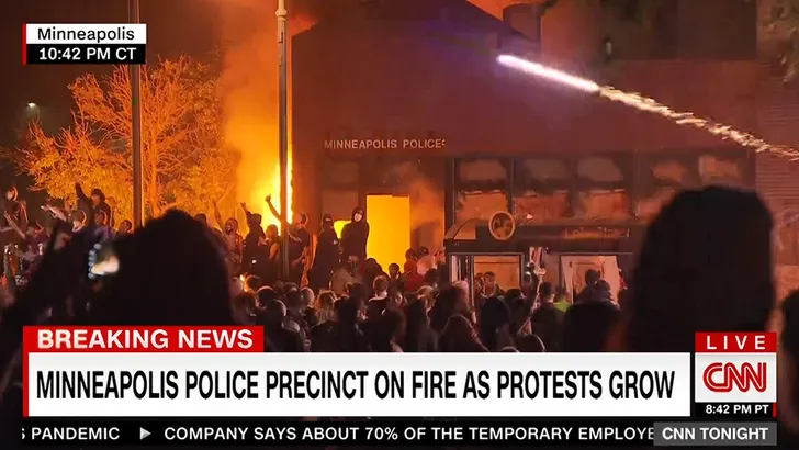 Precinct on fire