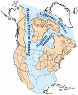 Map of usa and canadas great plains under water