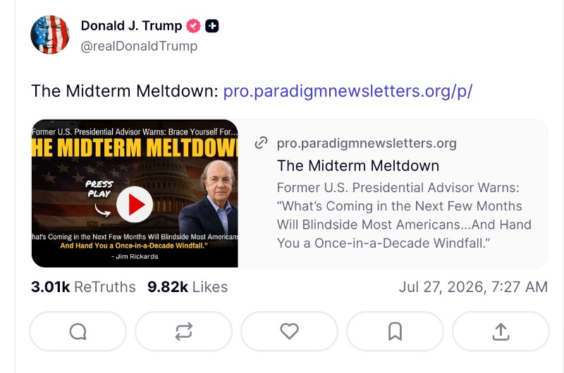 Trump posts Jim on Truth Social