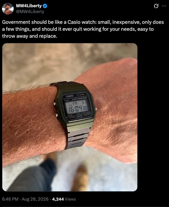 Governments should be like a Casio Watch