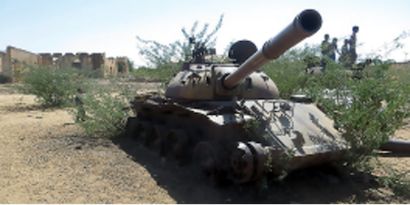 Wrecked Ethiopian tank from the days of war. BWK photo