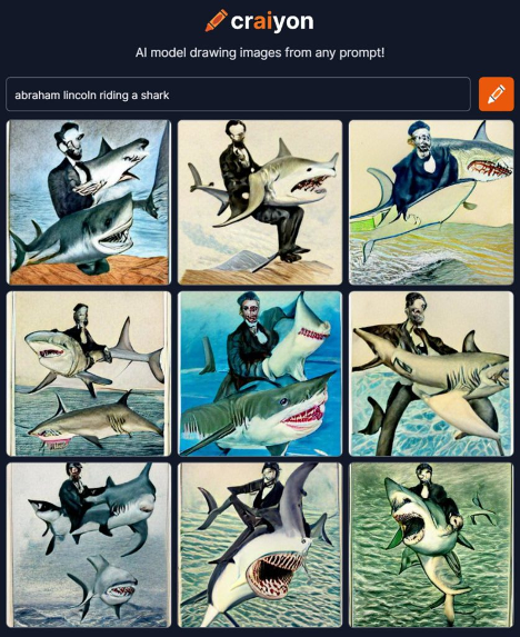 Abraham Lincoln Riding a Shark