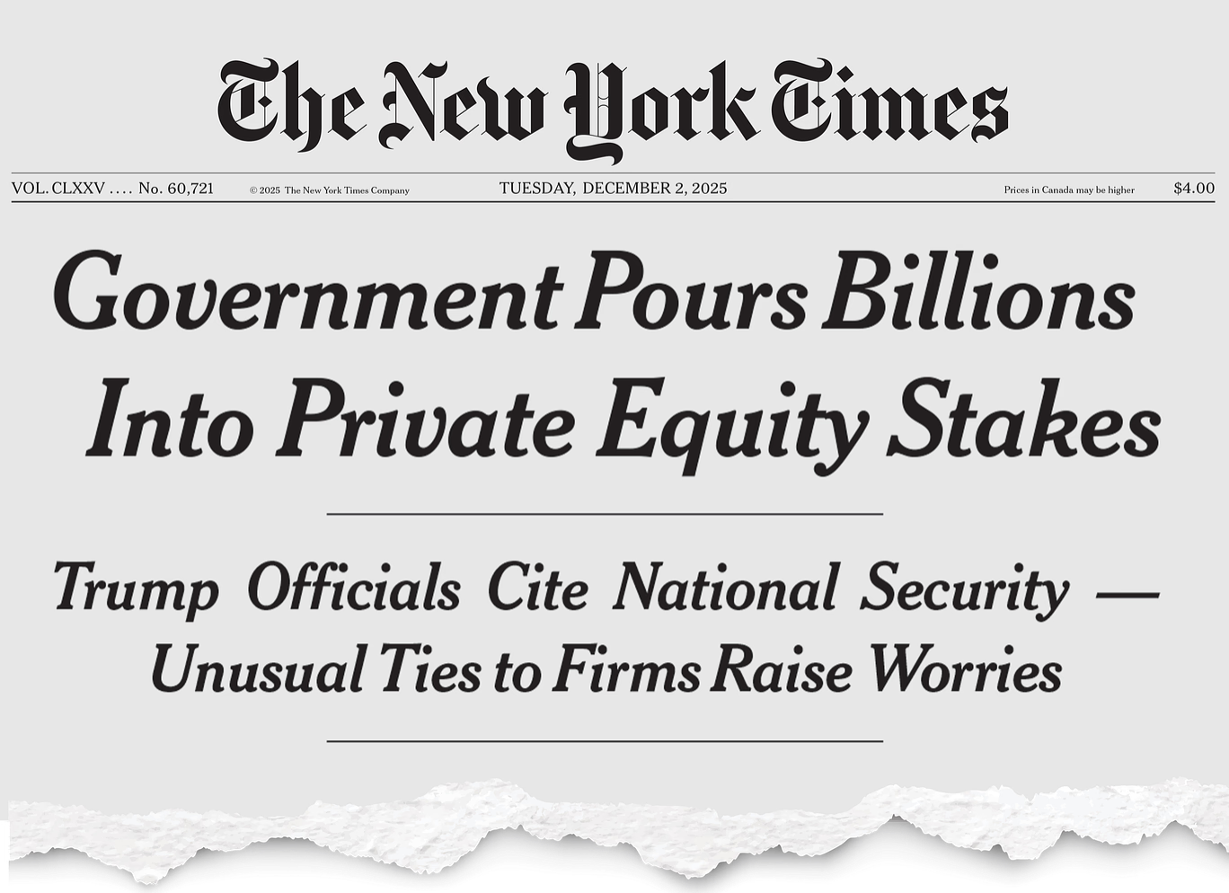 new york times headline