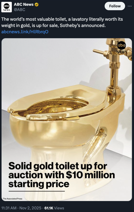 Gold Toilet Tweet