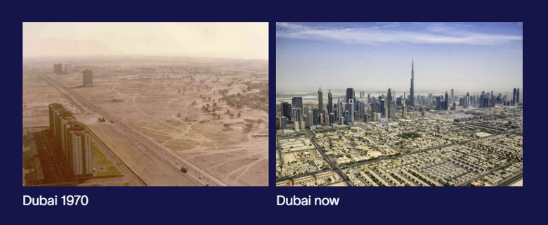 Dubai back then vs now