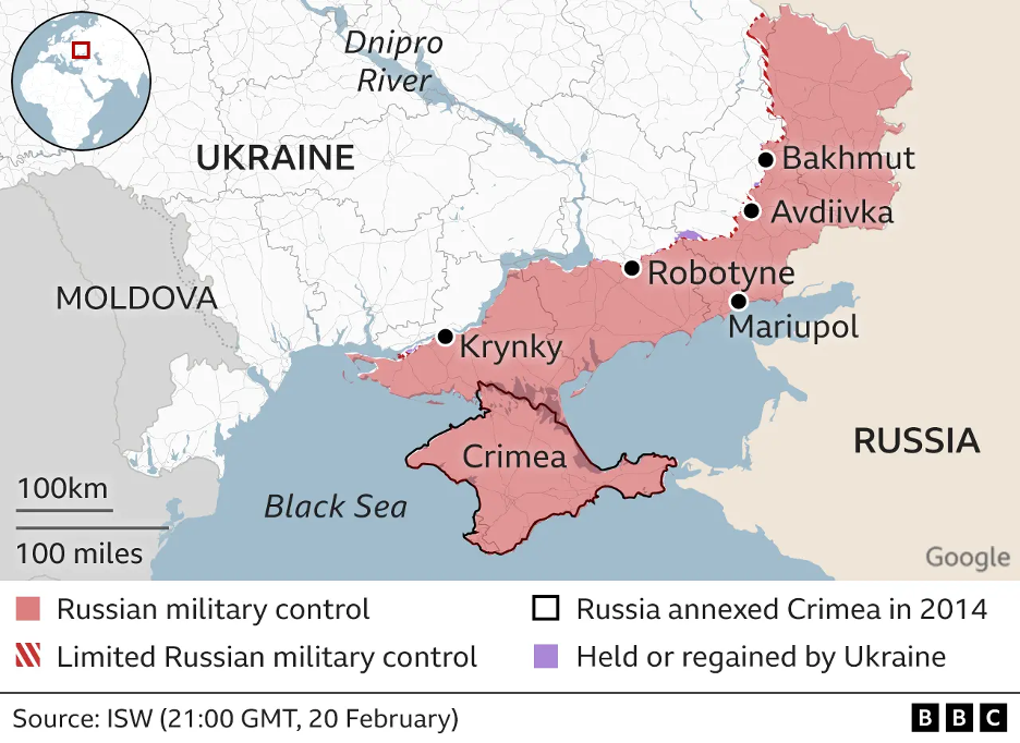 Russia and Ukraine map