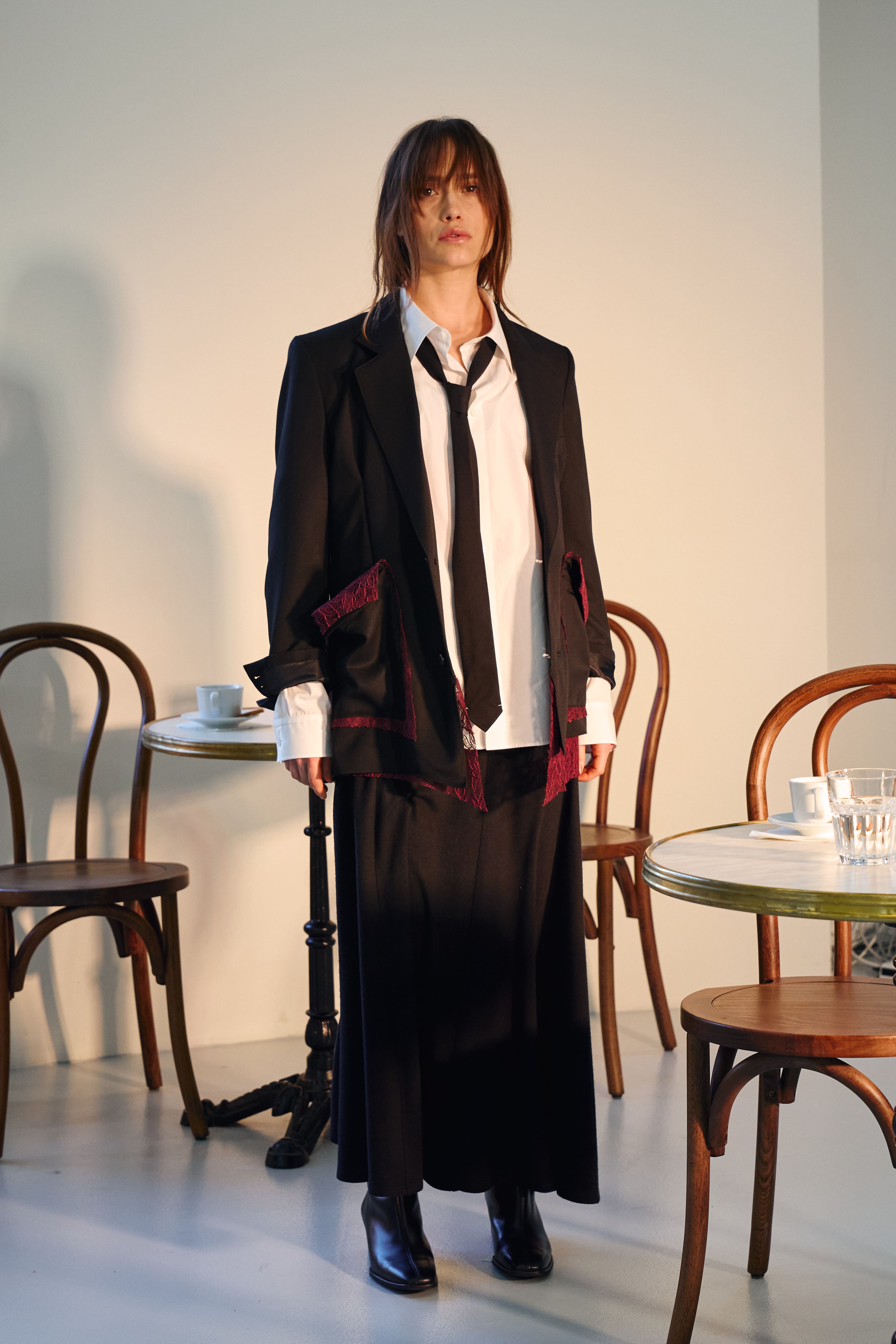 sulvam サルバム 有り難う HERRING BONESLASHWIDE PANTS