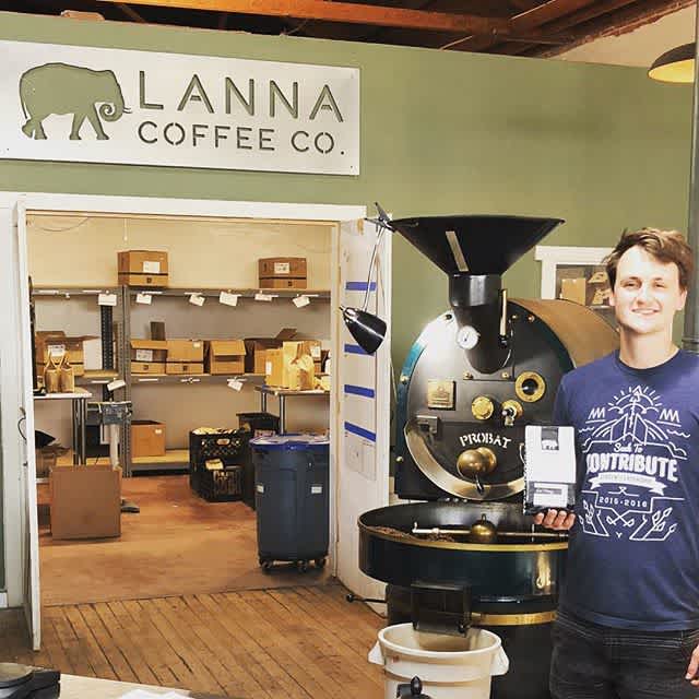 Awesome seeing Cory @lannacoffeeco, where every bag of #specialtycoffee creates clean water in the hill tribes of Northern Thailand. #doinggoodthroughcoffee #coffeepackaging #customcoffeebags