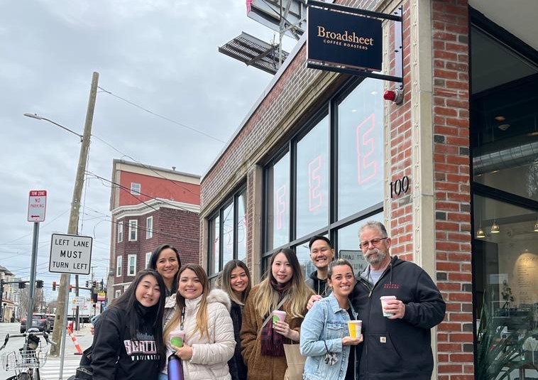 Savor Brands Team visiting our friends at Broadsheet Coffee Roasters (MA)