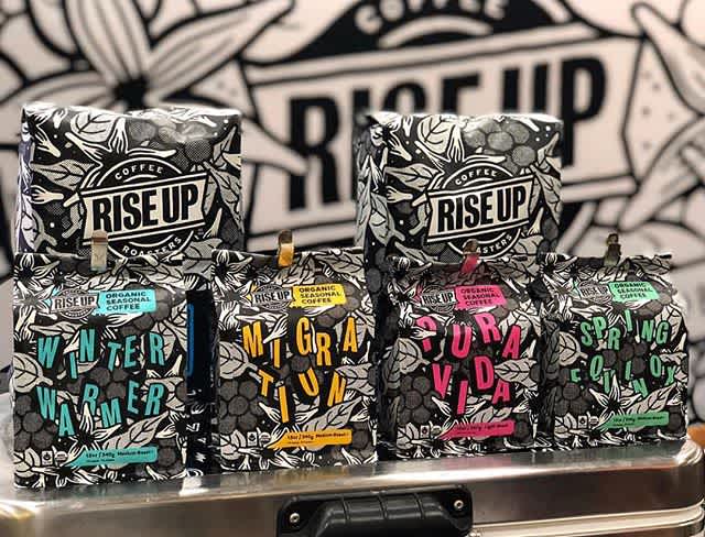 Grown by friends. Roasted by friends. Enjoyed by friends. @riseupcoffee #specialtycoffeeroaster #fairtradecoffee #organiccoffee #coffeepackaging #customcoffeebags 📷: @riseupcoffee