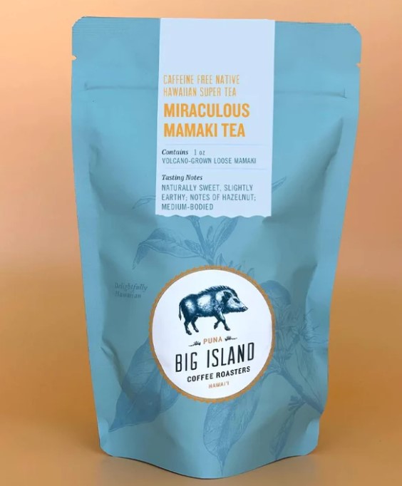 Big Island Coffee Roasters tea bag.