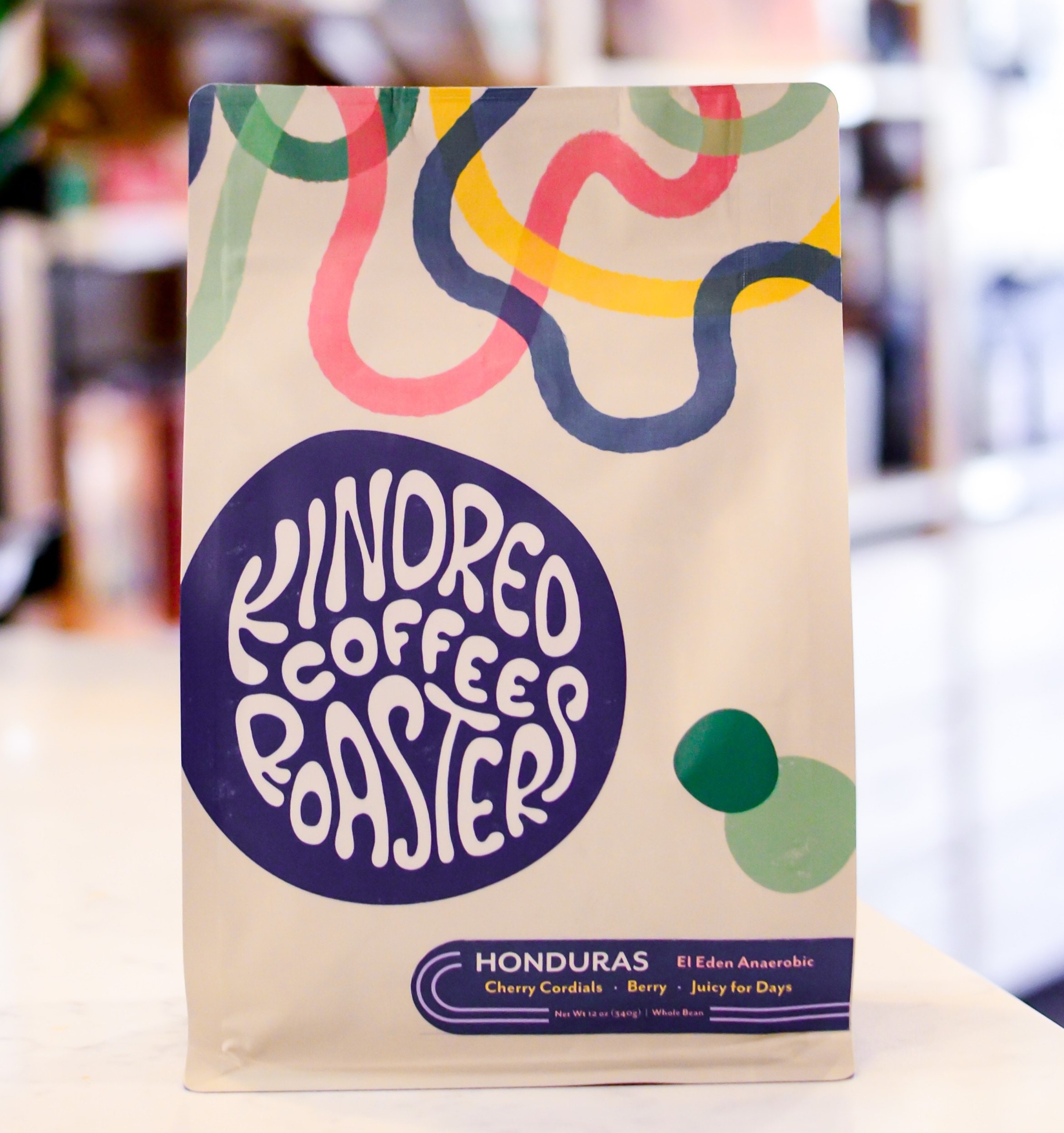 Kindred Coffee Roasters' 12oz bag.