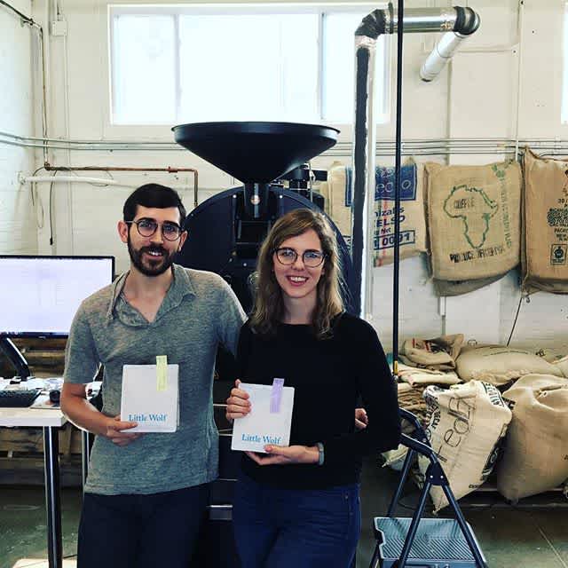 Awesome catching up with Melissa &amp; Chris @lilwolfcoffee in #IpswichMA #greatbrandsgreatpackage #specialtycoffee #coffeepackaging #customcoffeebags #coffeepackagingprinting