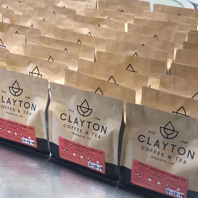 @claytoncoffeeandtea Roasting the highest quality coffee in Modesto, CA since 1988 #claytoncoffeeandtea #specialtycoffee #coffeepackaging #customcoffeebags 📷: @claytoncoffeeandtea