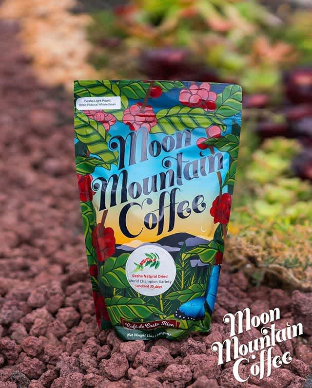 Crafted from the Talamanca Mountains of south Costa Rica to you @moonmountaincoffee #moonmountaincoffee #specialtycoffeeroaster #coffeepackaging #customcoffeebags 📷: @eyerecap