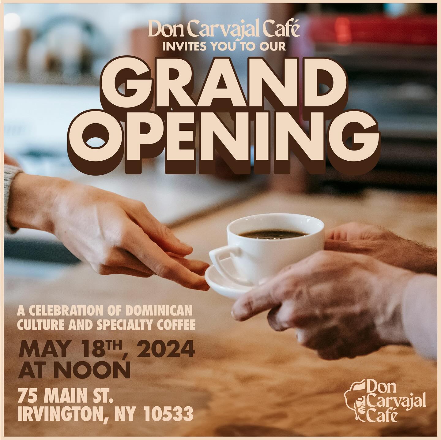 Don Carvajal Café Grand Opening flyer.