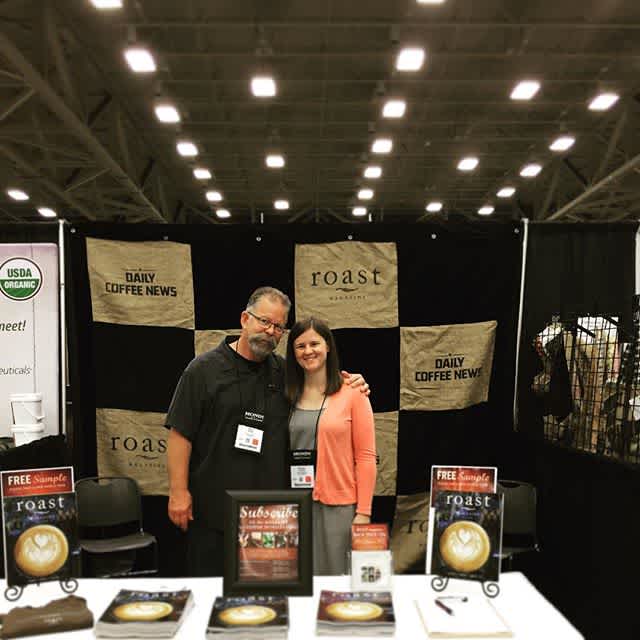 It was nice seeing Kelsey Mutter from @roastmagazine at coffeefest yesterday. Remember, visit booth 802! #coffeefest #roastmagazine #savorbrands