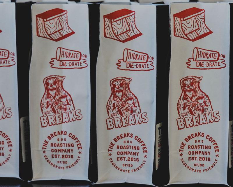 The Breaks Coffee Roasting Co. Side Panel Grim Reaper Artwork