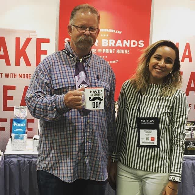 Having a fan-stache-tic day @coffeefestshow #Chicago! Stop by booth #622 to see our #packaging samples and how we bring packaging to life!  #specialtycoffee #chicagocoffee #coffeefestchicago  #coffeepackaging #customcoffeebags #coffeepackagingprinting