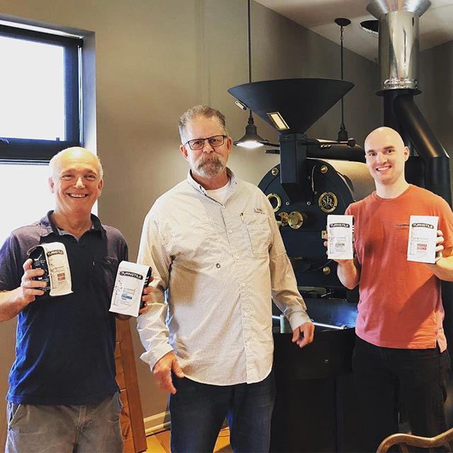 Awesome catching up with Mike and Dave @turnstilecoffee in #BelmarNJ! #specialtycoffeeroaster #coffeepackaging #customcoffeebags
