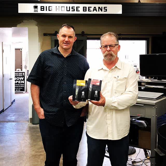Great catching up with John Krause @bighousebeans #specialtycoffeeroaster #secondchances #qualityinsideout #coffeepackaging #customcoffeebags