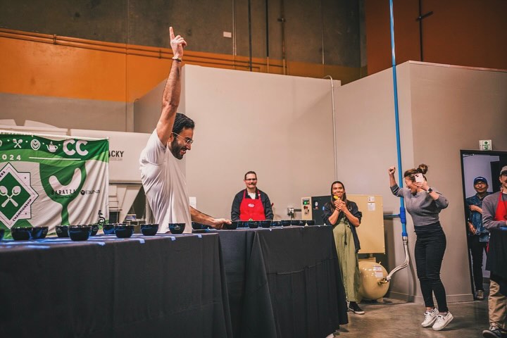 Winner of the 2024 US Cup Tasters Championship: Mehmet Sogan (Owner of Memli Coffee Lab)