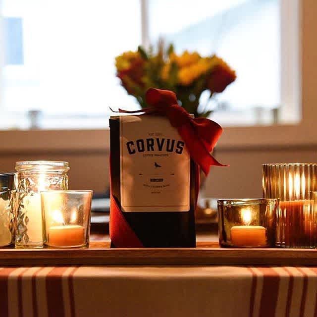 Making spirits bright and beautifully #packaged at @corvuscoffee #specialtycoffee #quality #coffeemakers #denver #prettypackage #print #packaging #greatbrandsgreatpackage #regram 📷: @corvuscoffee
