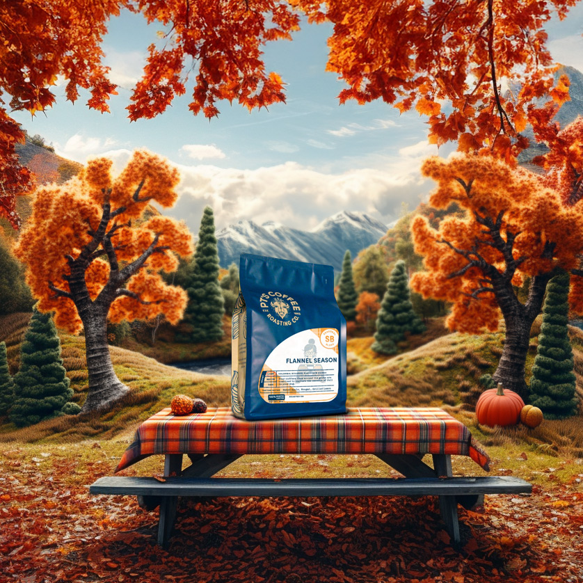 PT's Coffee: Flannel Season Coffee Bag printed by Savor Brands