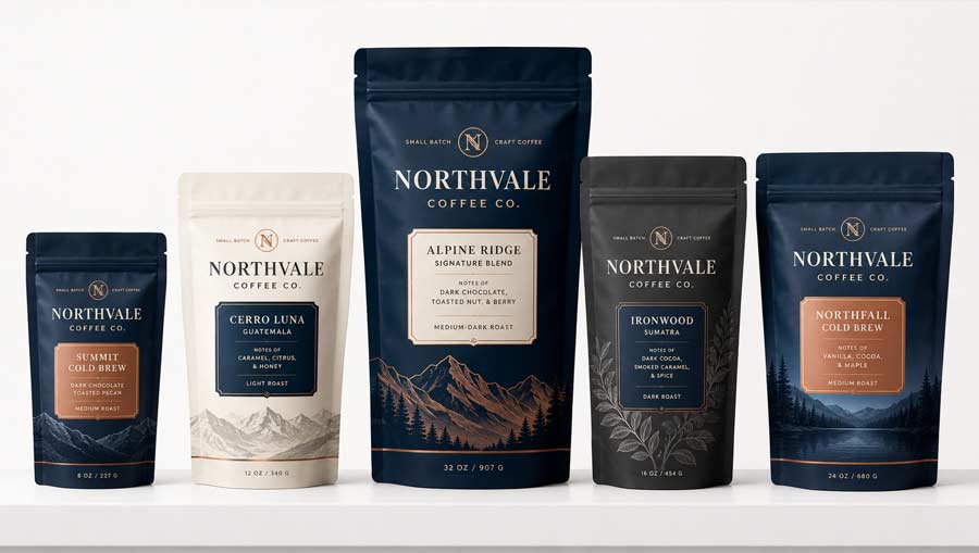 FiveCustomPrintedColdBrewBags