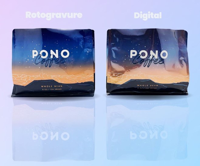 Savor Brands' Rotogravure vs. Digital printed packaging.